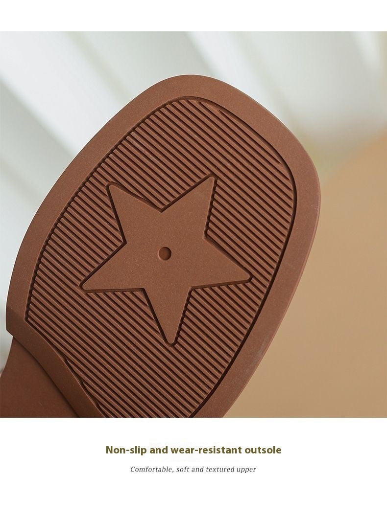 Sole Leather French Retro Platform Sandals