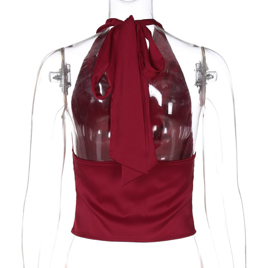 Halter Backless Slim Fit Tied Tube Top