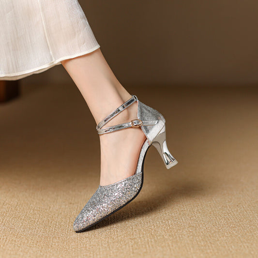High Heel Pointed Toe Strap Sandals
