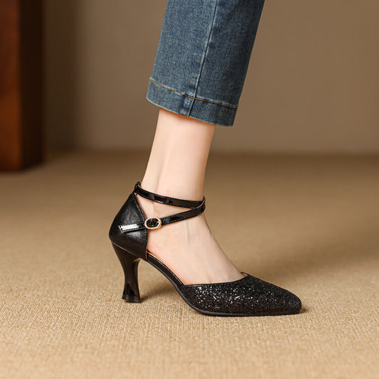 High Heel Pointed Toe Strap Sandals